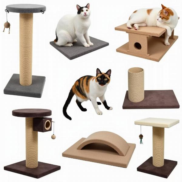 Rascadores para gatos de diferentes materiales