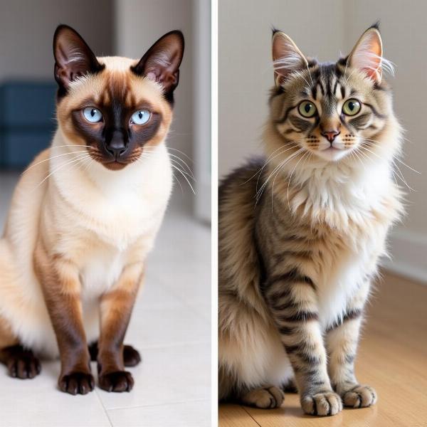 Razas de gatas: Siamesa y Maine Coon