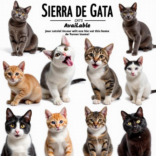 Diversidad de gatos en el refugio de la Sierra de Gata, desde gatitos hasta adultos.