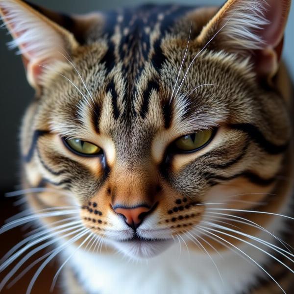 Síntomas de un gato enfermo con vómitos: Letargo, pérdida de apetito, deshidratación.