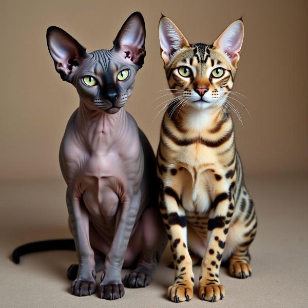 Sphynx y Bengalí, razas de gatos exóticas