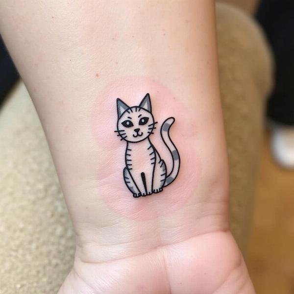 Tatuaje pequeño gato cuidados