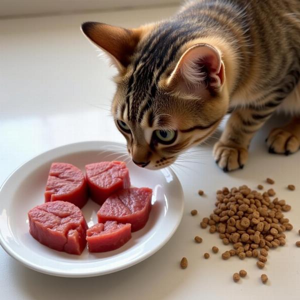 Transición a la dieta BARF en un gato