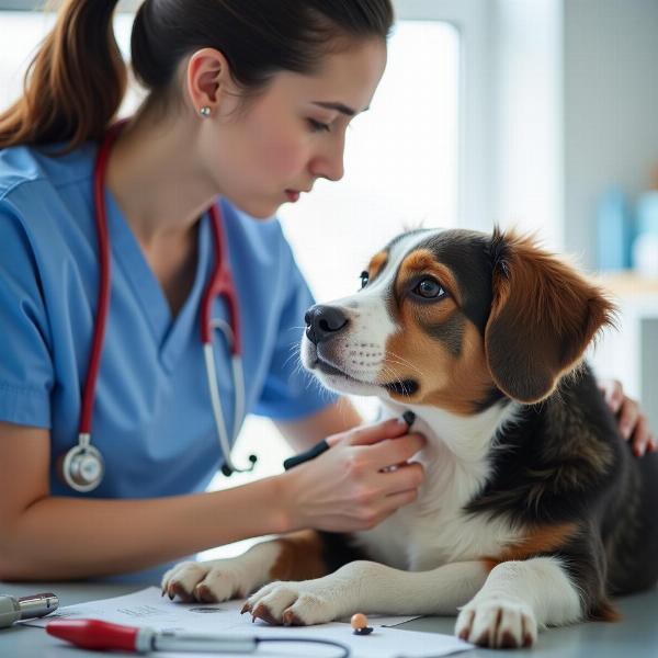 Veterinario examinando una mascota